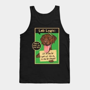 Great Chocolate lab on Chocolate Labrador with Green Pencil tee Tank Top